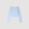 Leva Cropped Pearled Cardigan Sky Blue