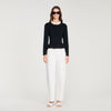 Aspen Removable Collar Peplum Cardigan Black