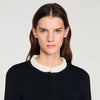 Aspen Removable Collar Peplum Cardigan Black