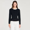 Aspen Removable Collar Peplum Cardigan Black