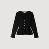 Heather Peplum Cardigan Black