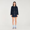 Brooklyn Contrast Stitch Cardigan Navy Blue