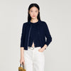 Dantes Striped Wool And Cashmere Cardigan Navy Blue