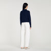 Dantes Striped Wool And Cashmere Cardigan Navy Blue