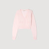 Cassidie Cropped Cashmere Wool Cardigan Light Pink