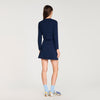 Claudie Cropped Rib Knit Cardigan Navy Blue