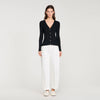 Gabie Ribbed Cardigan With Fancy Buttons Black