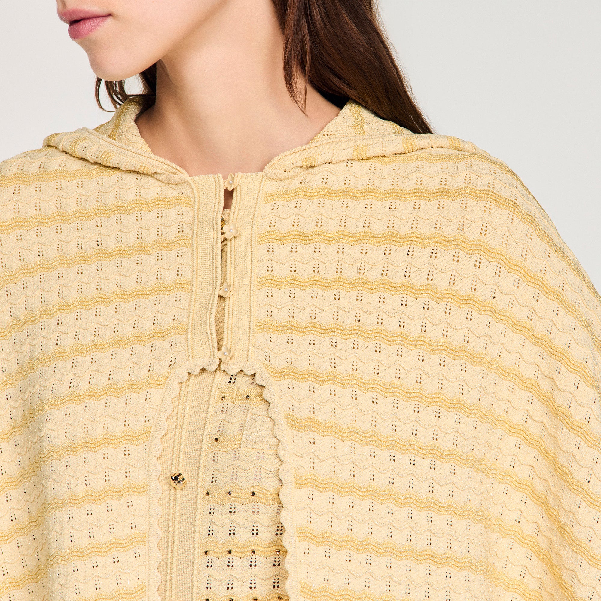 Dianora Strass Knit Cape Gold