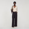 Gabri Striped Ribbed Cardigan ECRU / BROWN