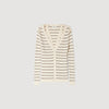 Gabri Striped Ribbed Cardigan ECRU / BROWN