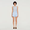 Miguel Beaded Crochet Cardigan Sky Blue