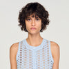 Miguel Beaded Crochet Cardigan Sky Blue