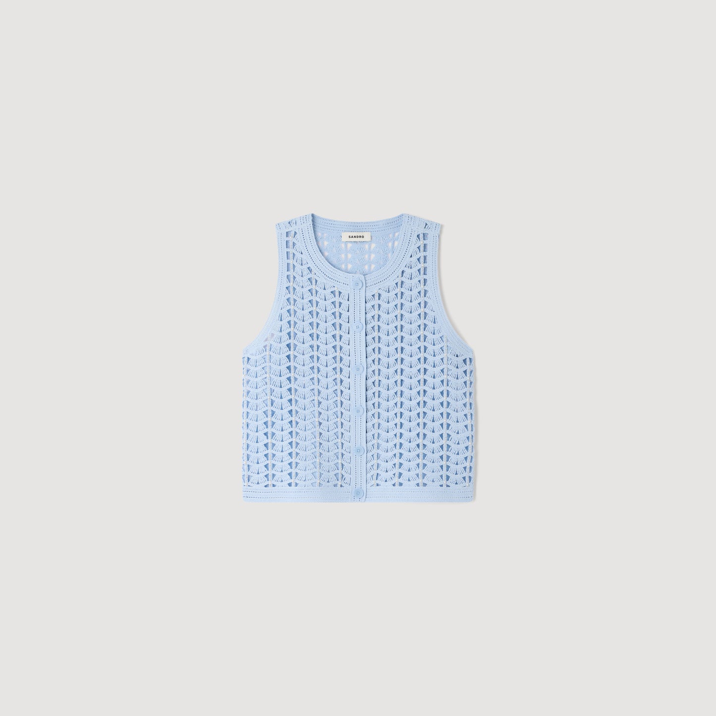 Miguel Beaded Crochet Cardigan Sky Blue