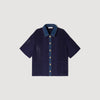 Marea Crochet And Denim Cardigan Navy Blue