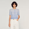Davine Decorative Knit Cardigan Sky Blue