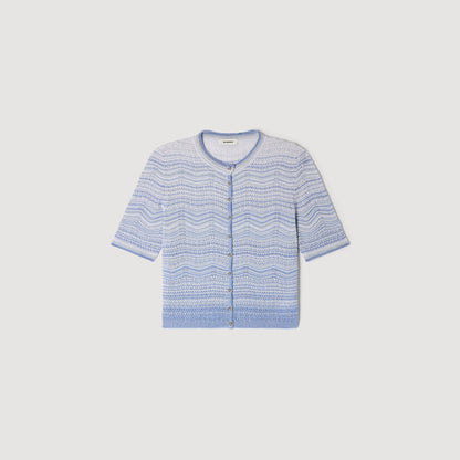 Davine Decorative Knit Cardigan Sky Blue