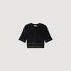 Oria Cropped cardigan with tassels Black