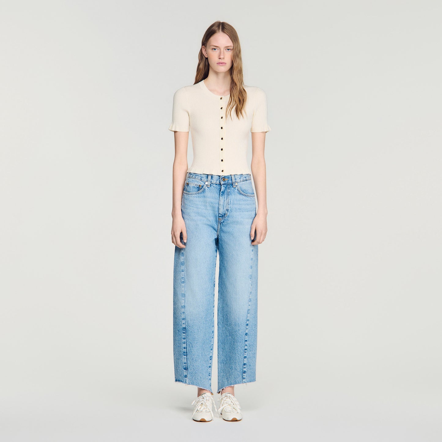 Area  Knit Cardigan Ecru