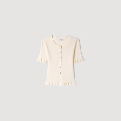 Area  Knit Cardigan Ecru