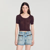 Anae Pointelle knit cardigan Brown