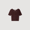 Anae Pointelle knit cardigan Brown