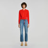 Lotus Pointelle knit cardigan Red