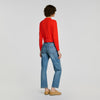 Lotus Pointelle knit cardigan Red
