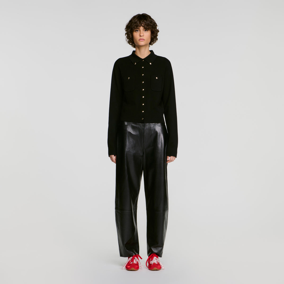 Jessica Cardigan with metal buttons Black