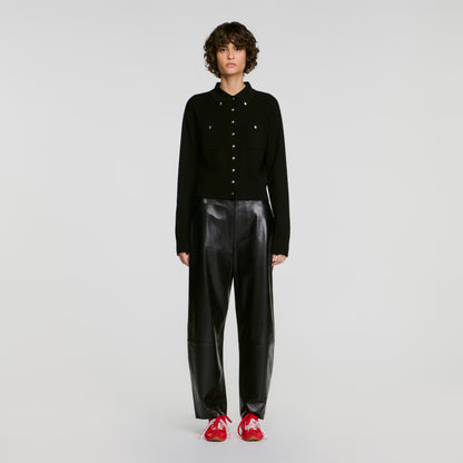 Jessica Cardigan with metal buttons Black