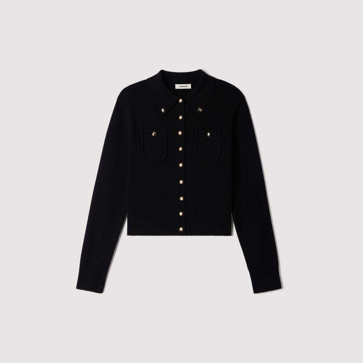 Jessica Cardigan with metal buttons Black