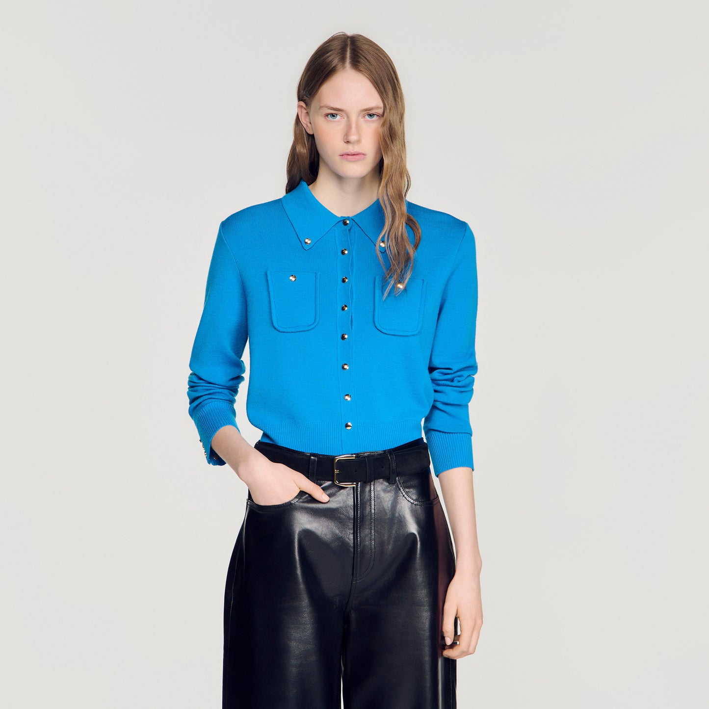 Jessica Cardigan with metal buttons Blue