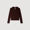 Zora Cardigan with floral collar Brown