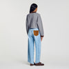 Parker Cardigan with suede panels Grey