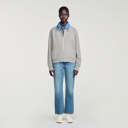 Hayden 2-in-1 zip cardigan Grey
