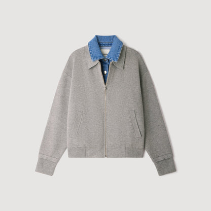 Hayden 2-in-1 zip cardigan Grey