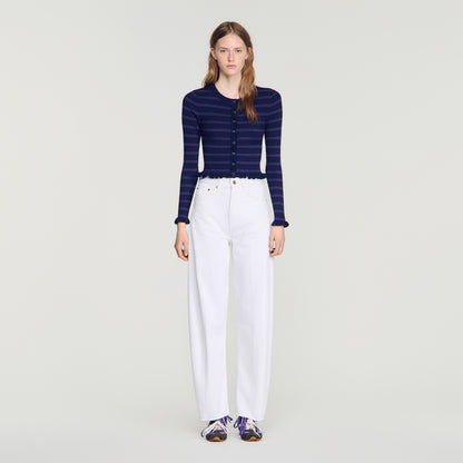 Areanne Striped knit cardigan Navy / Purple