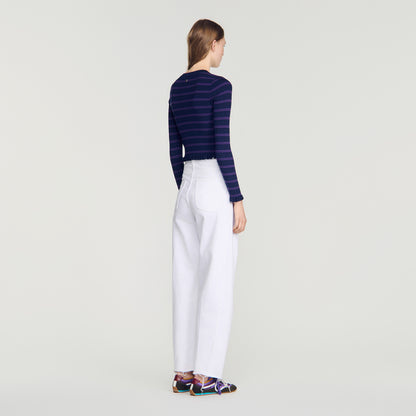 Areanne Striped knit cardigan Navy / Purple