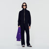 Lunaire Standing Collar Strass Cardigan Black