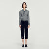Coralyne Pointelle Knit Cardigan Grey