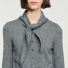 Coralyne Pointelle Knit Cardigan Grey