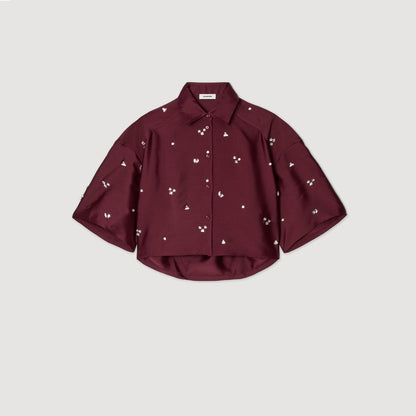 Mentissa Shirt Embellished With Rhinestones Bordeaux