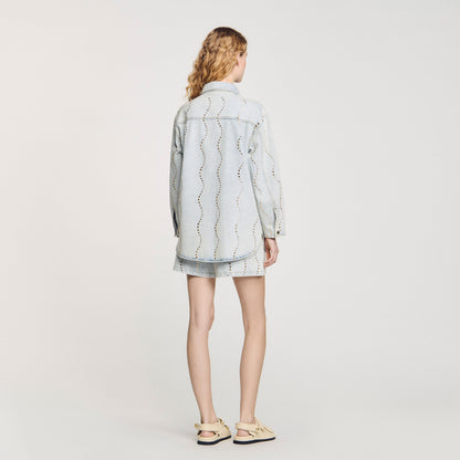 Light Bu Jean Denim shirt with rhinestones