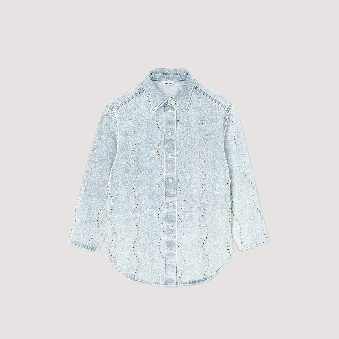 Light Bu Jean Denim shirt with rhinestones
