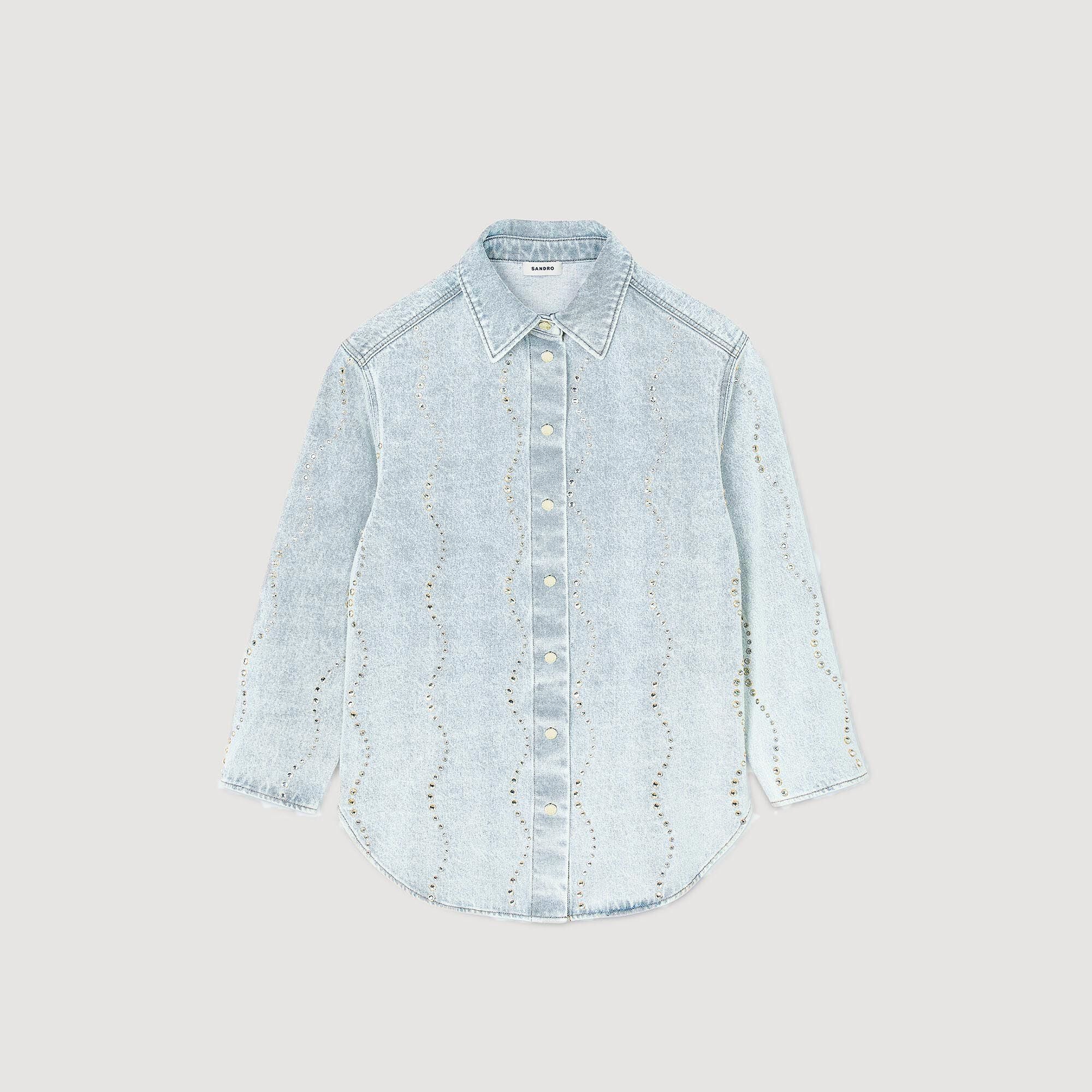Light Bu Jean Denim shirt with rhinestones