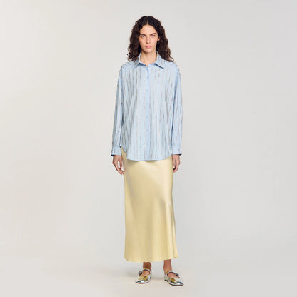 Paradise Rhinestone Shirt Sky Blue