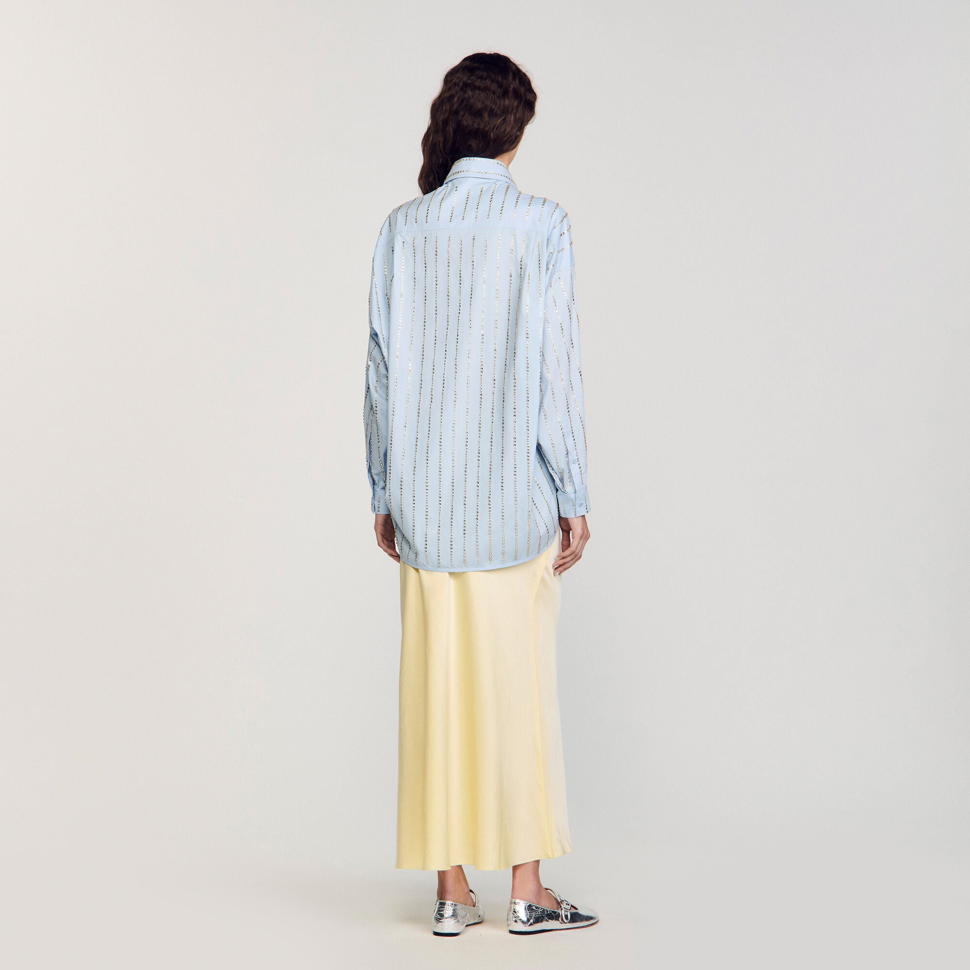 Paradise Rhinestone Shirt Sky Blue