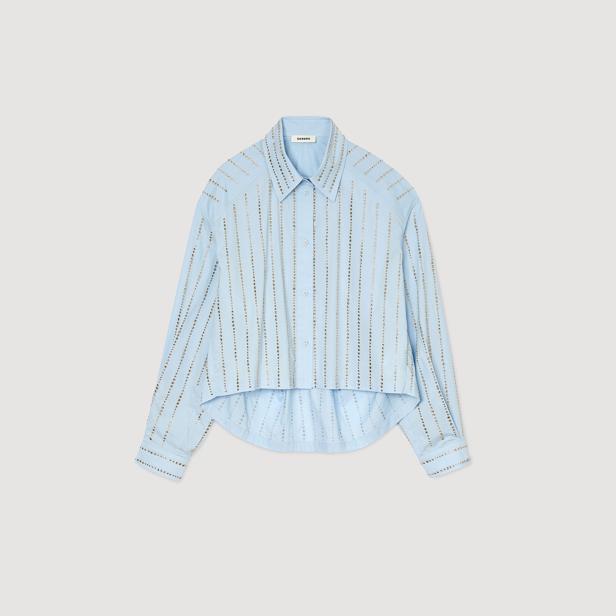 Paradise Rhinestone Shirt Sky Blue