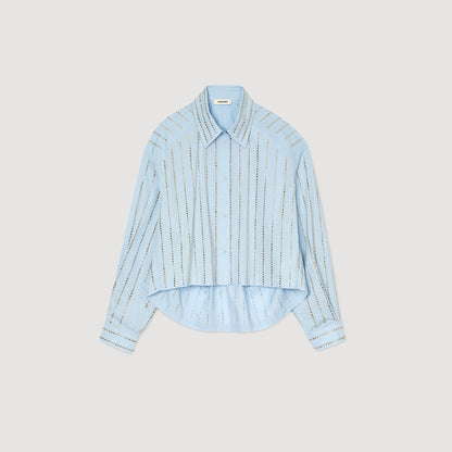 Paradise Rhinestone Shirt Sky Blue
