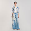 Lulu Blue Printed Shirt Sky Blue