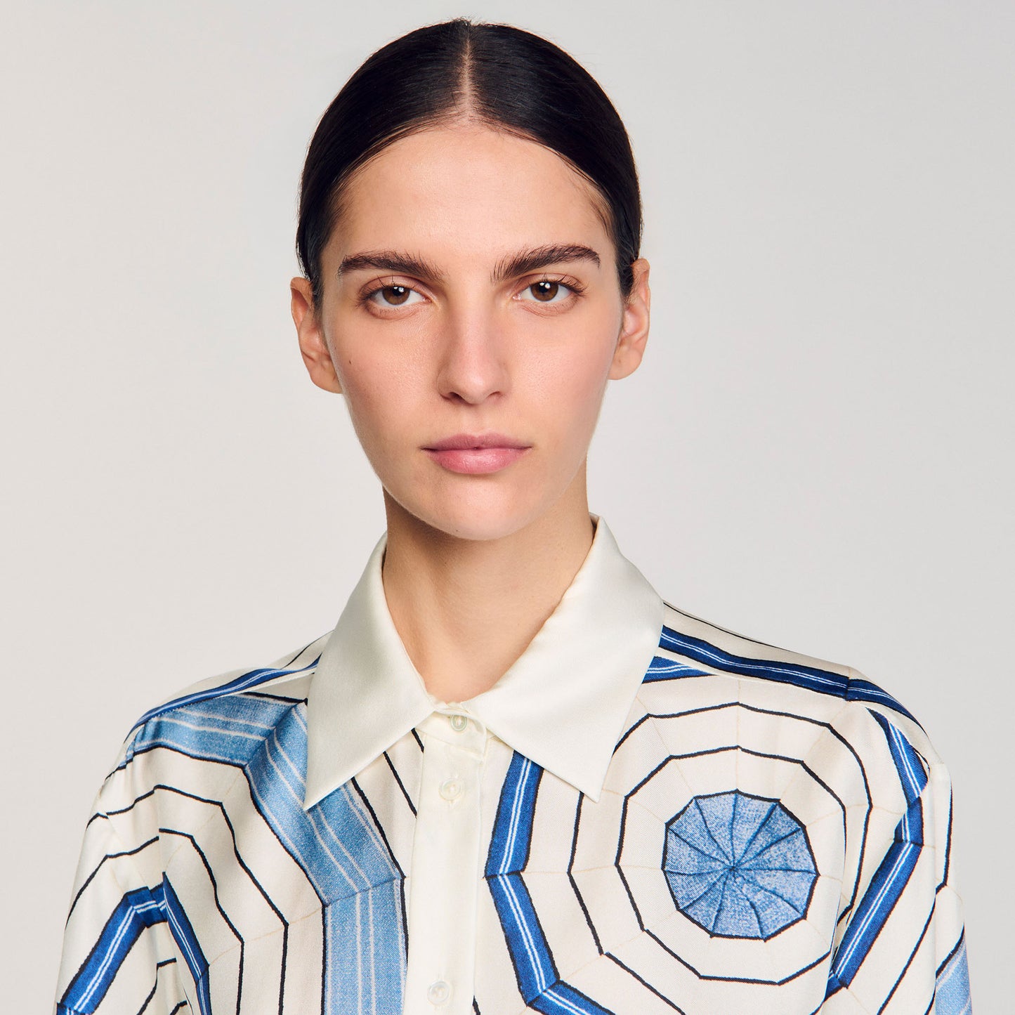 Lulu Blue Printed Shirt Sky Blue